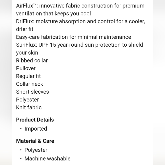 PGA TOUR Men's Airflux Polo Shirt Size XL - Picture 8 of 8